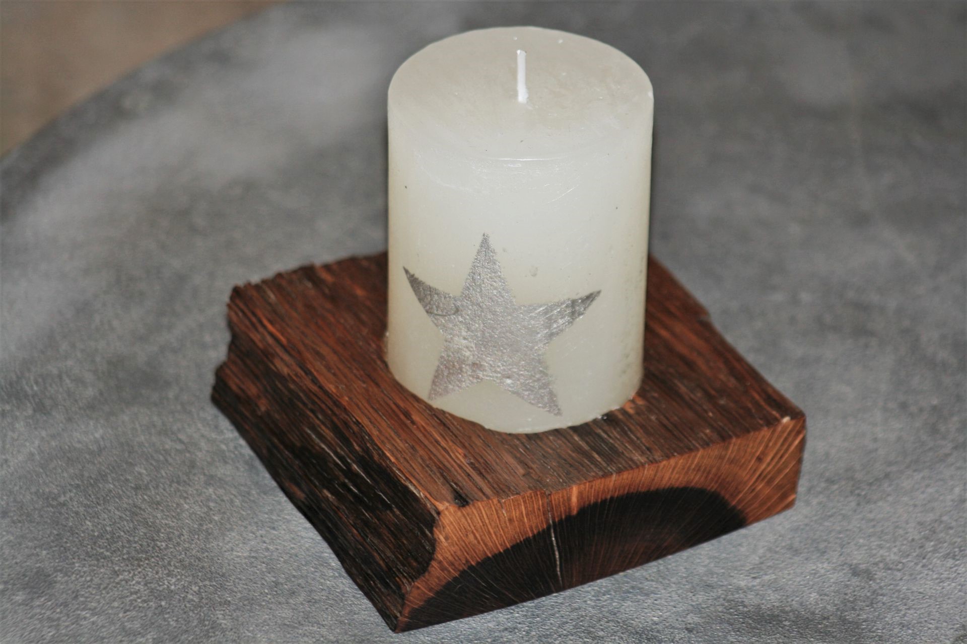 holm oak wood unique handmade candle holder sanisio design