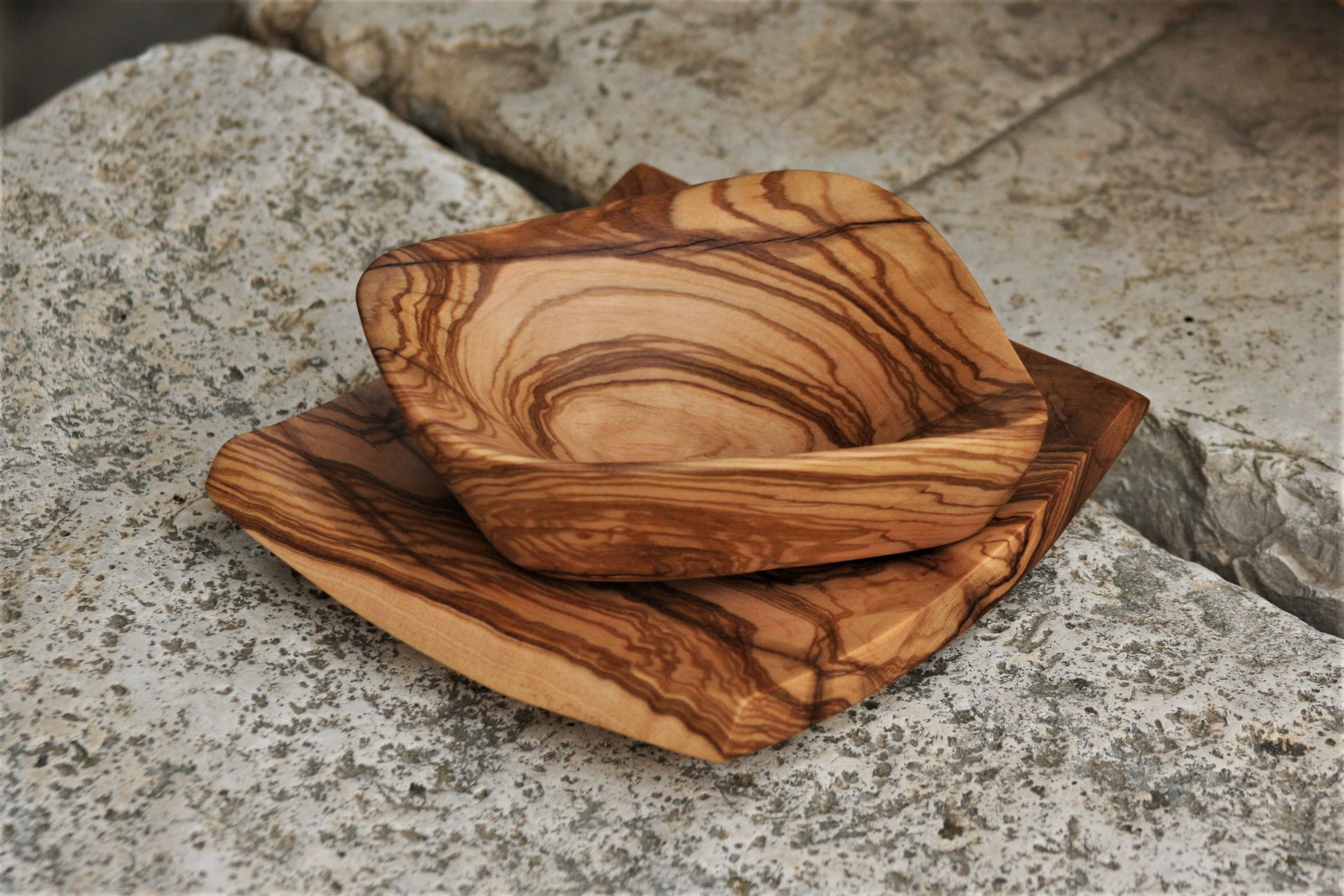 wooden kitchen accessories olive wood plate & bowl