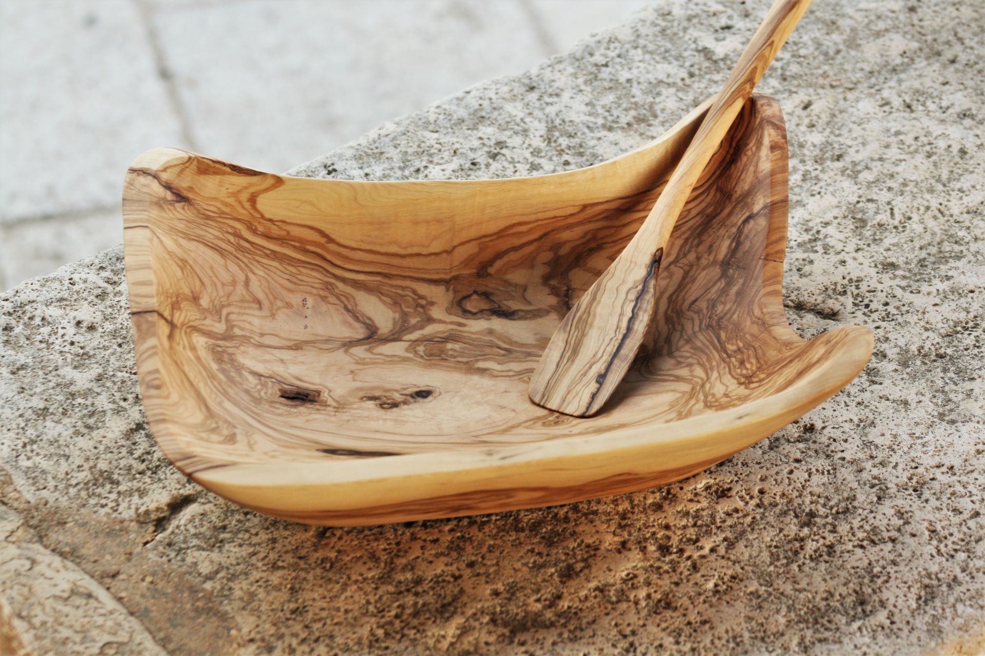 wooden kitchen accessories olive wood bowl & ladle