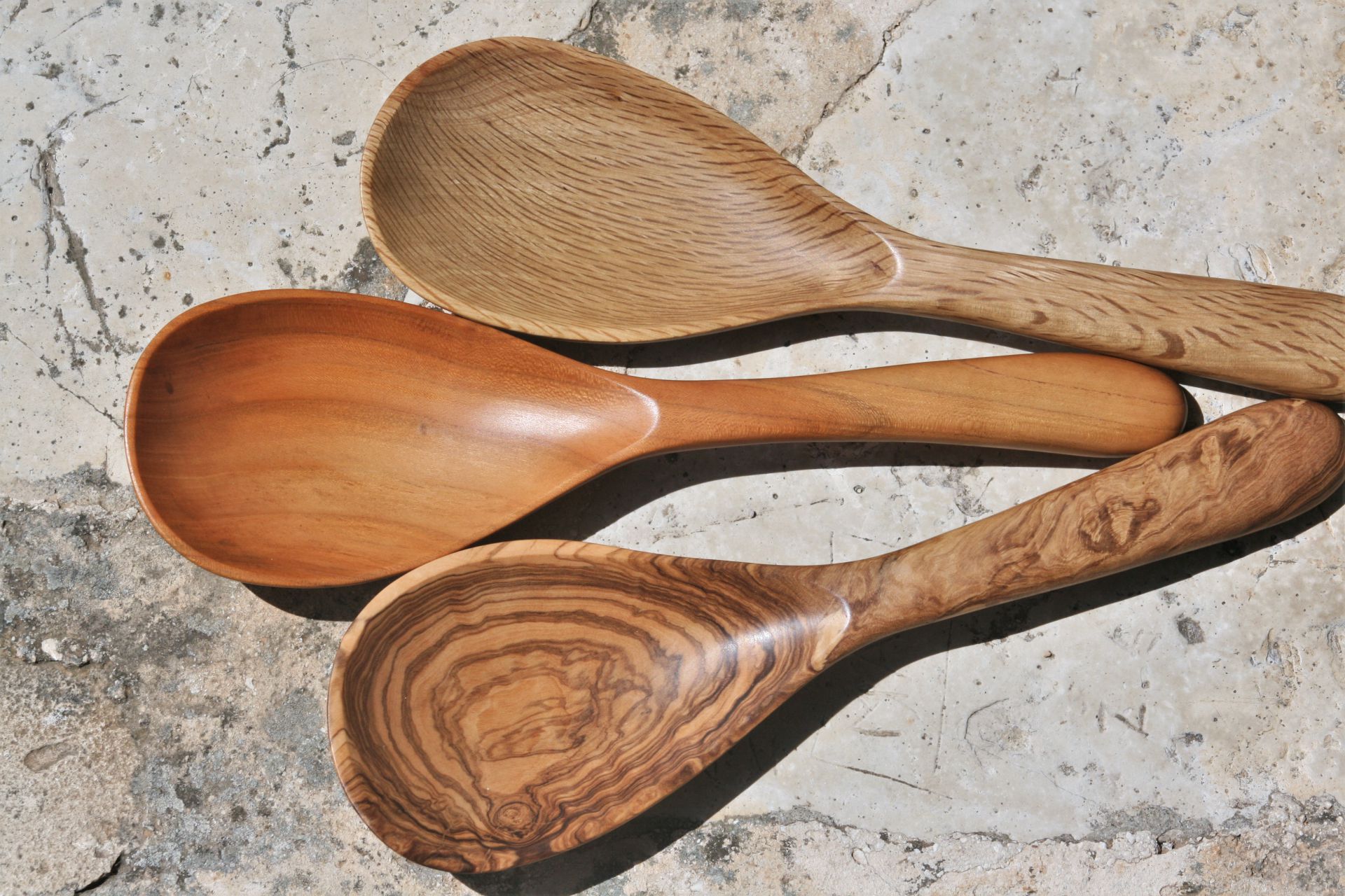 wooden kitchen accessories spoons olive apricot holm oak wood