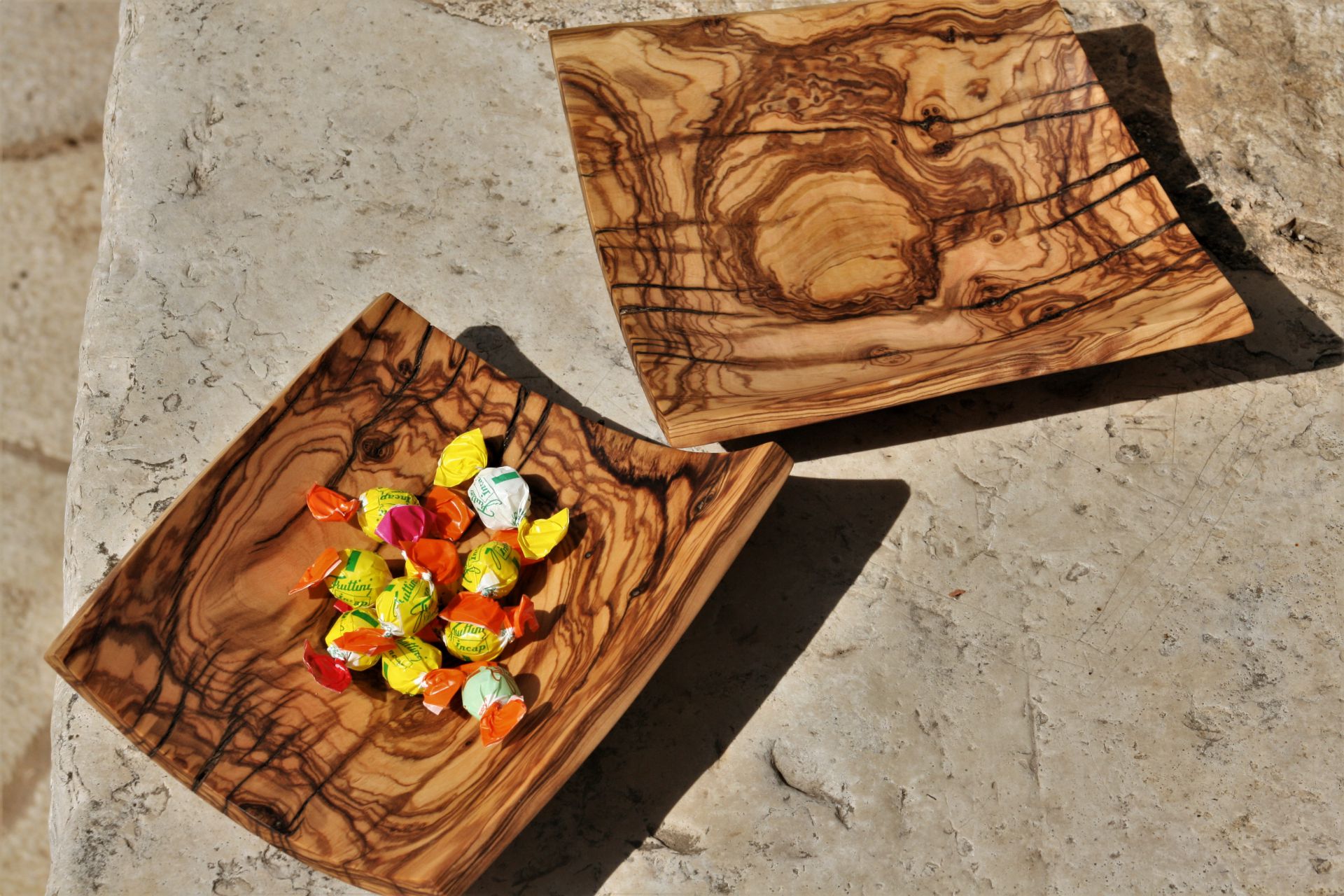 wooden bowls platters original handmade Mediterranean olive wood unique artist design candy bowl