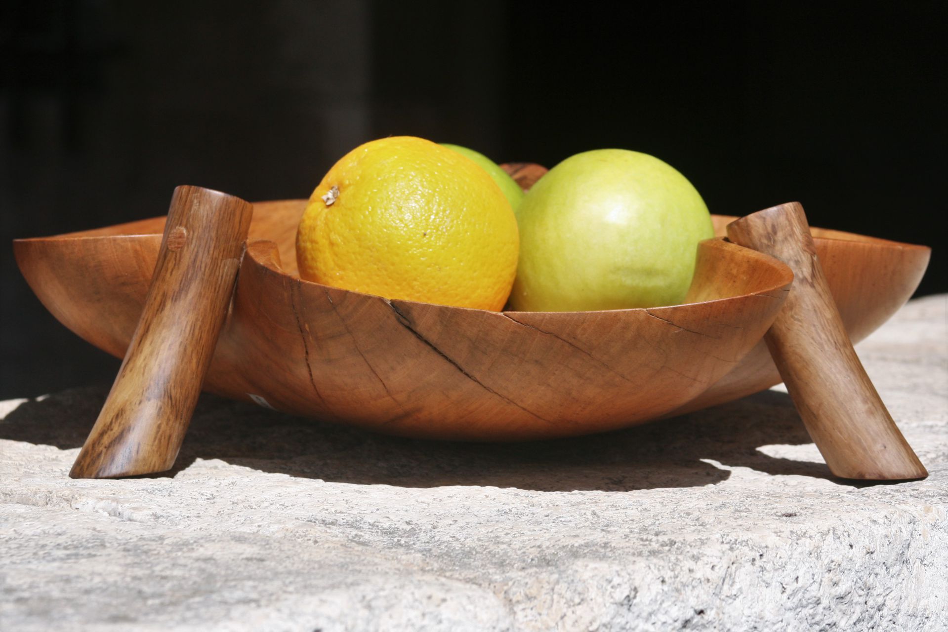cherry wood bowl unique handmade sanisio artist design home detail Mediterranean black holm oak