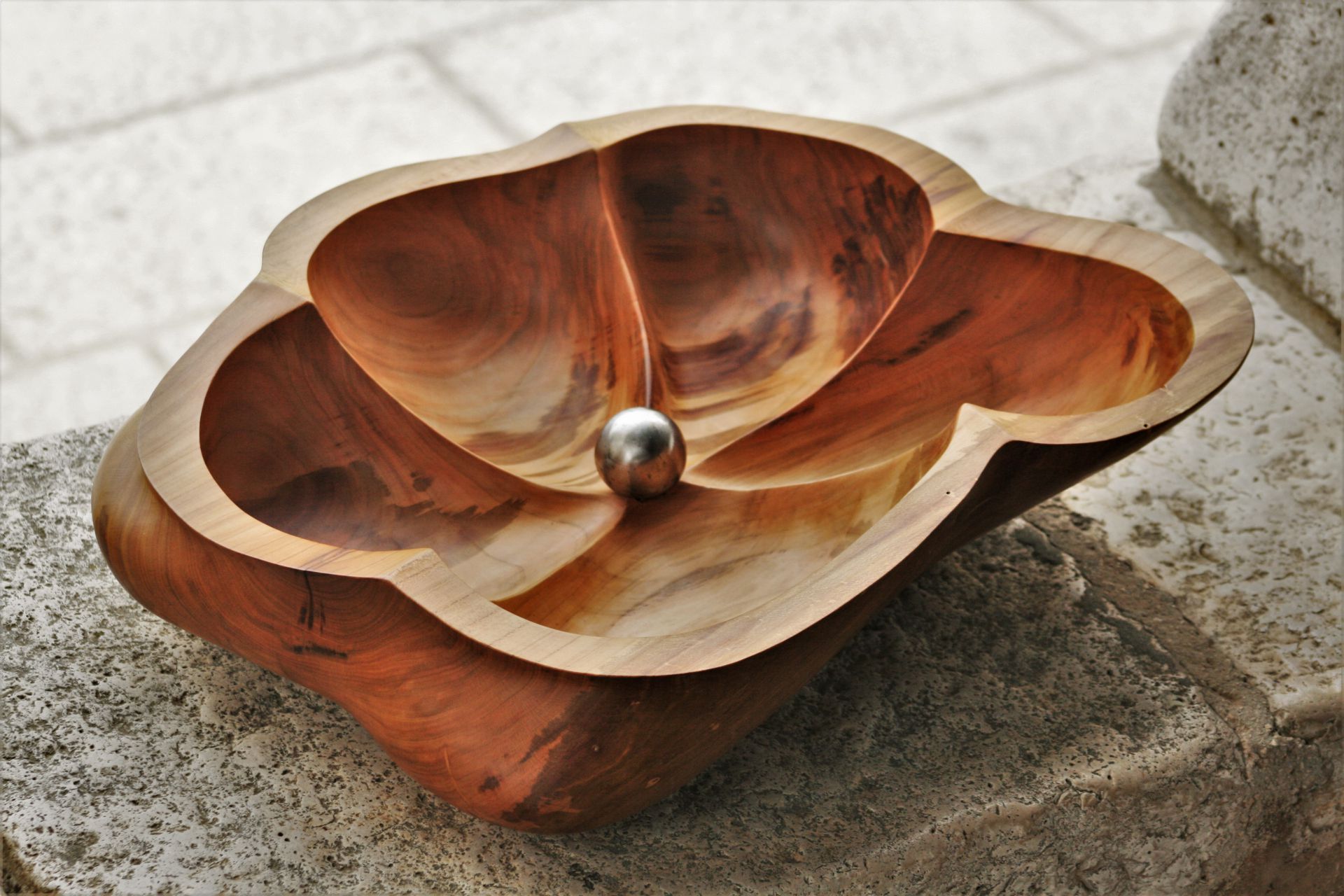 wooden bowls apricot handmade unique artist design fruit bowl extra large size