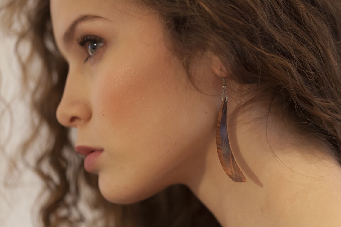 unique handmade wooden jewellery earrings