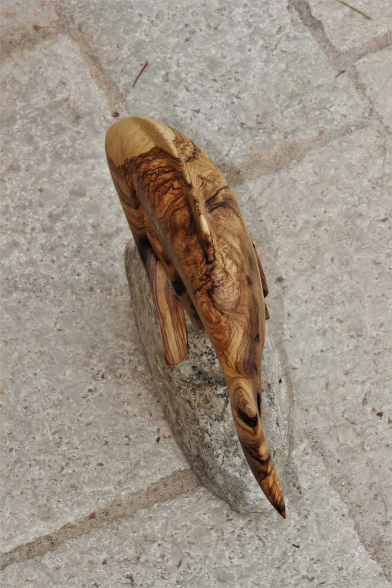 wood sculptures art olive wood sea stone handmade unique artist design Fish Mediterranean inspiration