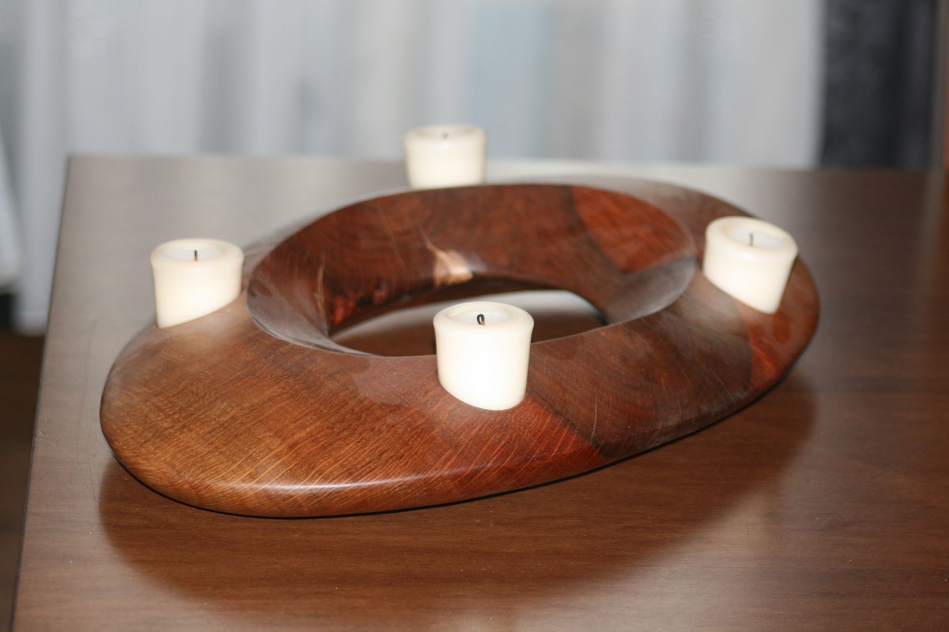 sacral wooden design handmade sanisio unique candle holder Advent black holm oak oval