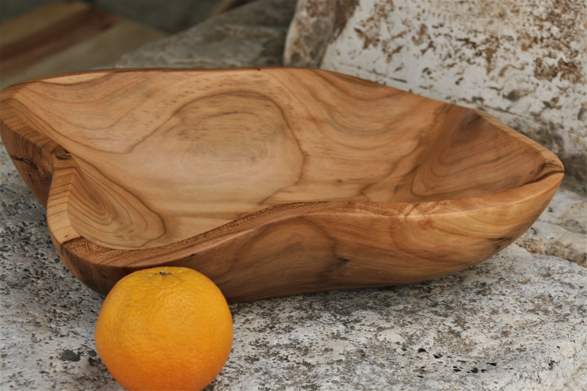 wooden bowls apricot handmade unique artist design fruit bowl
