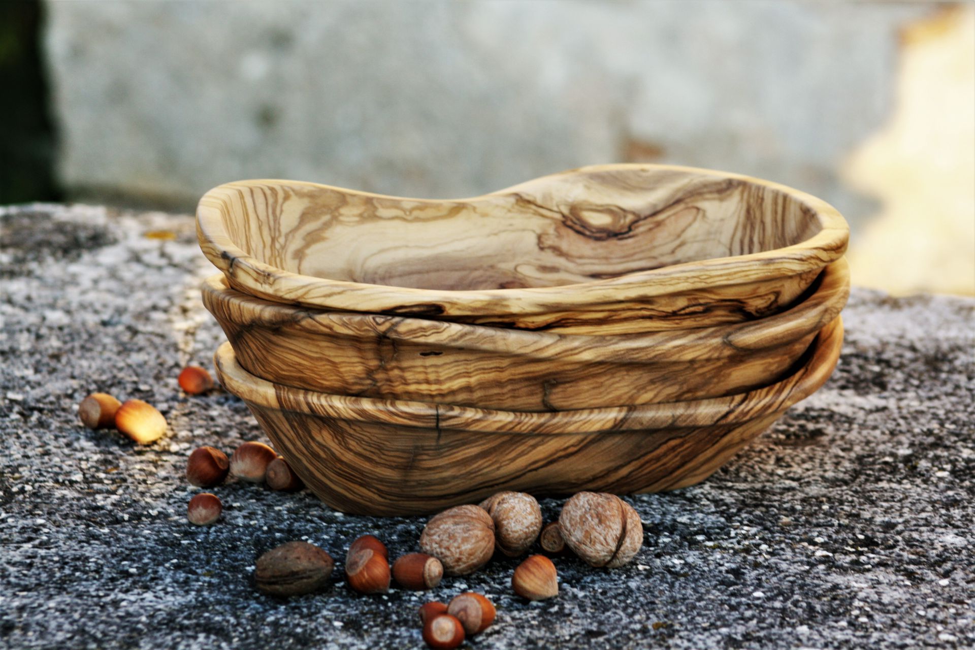 wooden bowls olive wood handmade unique artist design custom made restaurant
