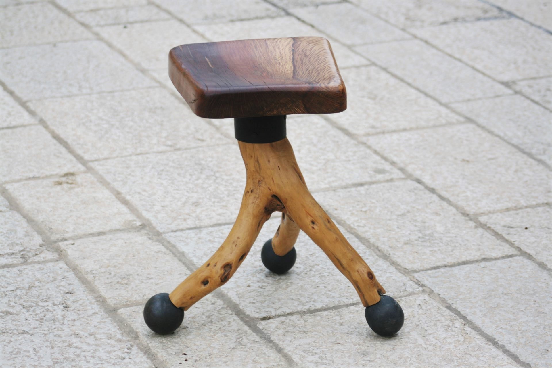 wood interior design art olive wood stool Mediterranean holm oak wood chair handmade unique artist design years old olive wood